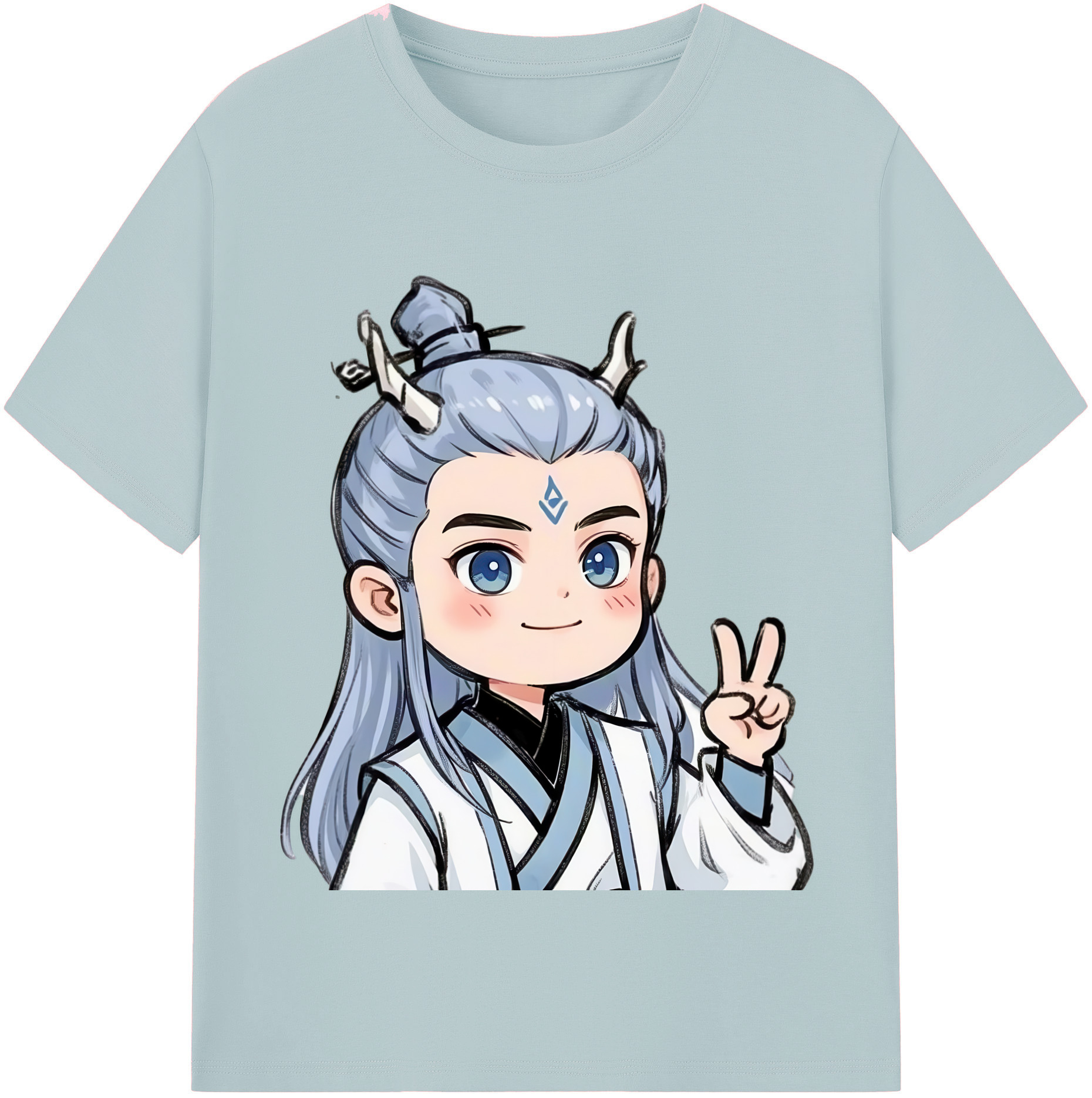 （画像用） Ne Zha 2 ナタ 魔童の大暴れ 綿100％半袖Tシャツ（フロントプリント）